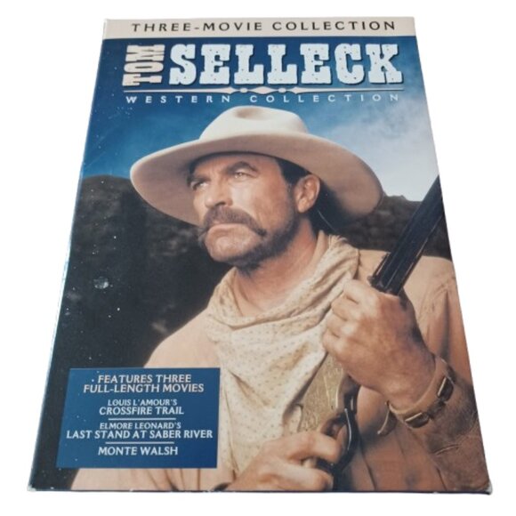 Western DVD 3 Movie Collection Set Tom Selleck Crossfire Trail Monte Walsh Plus - Picture 1 of 5